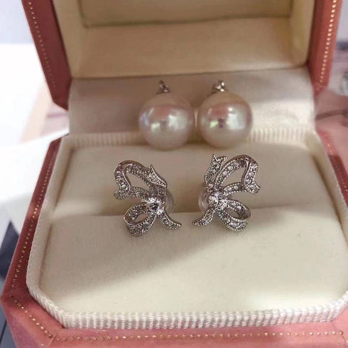 9-10mm Freshwater Pearls & Butterfly Stud Detachable Earrings - House Of Pearls
